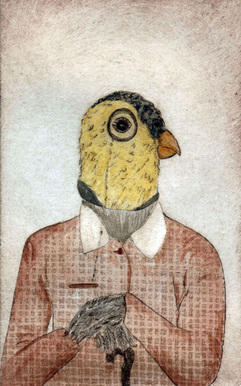 finch, goldfinch, bird, animal, etching, intaglio, creatures, wild, drypoint, watercolor 